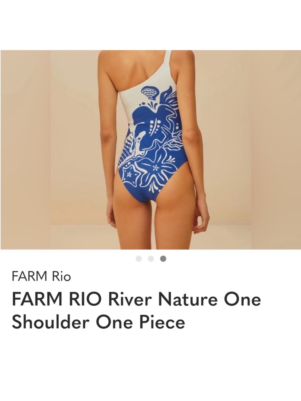 NWT FARM Rio River Nature One-Shoulder One Piece Swimsuit Sz M - Picture 3 of 7